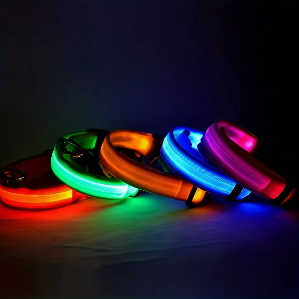 Reflective LED Dog Collar - Geometric Pattern, Battery – photo 4