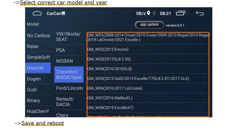 Android Radio CANbus Decoder Adapter — Chevrolet & Buick / Opel Applications