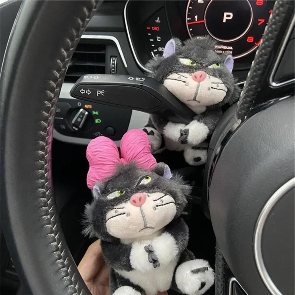 Cute Cat Plush Doll Car Windshield Wiper Decorations Home Desk Ornament Creative Gift Home Decoration Accessories