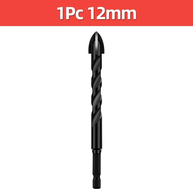 3 4 5 6 8 10 12mm Cross Hex Tile Drill Bit For Glass Concrete Ceramic Tile Hole Opener Tunsten Carbide Hard Alloy Bits Set Tools