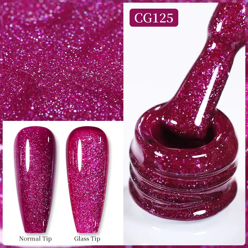 BORN PRETTY Christmas Green Glitter Gel Nail Polish 10ml Sparking Red Glitter White Gold Silver Santa Winter Snowflake Soak Off