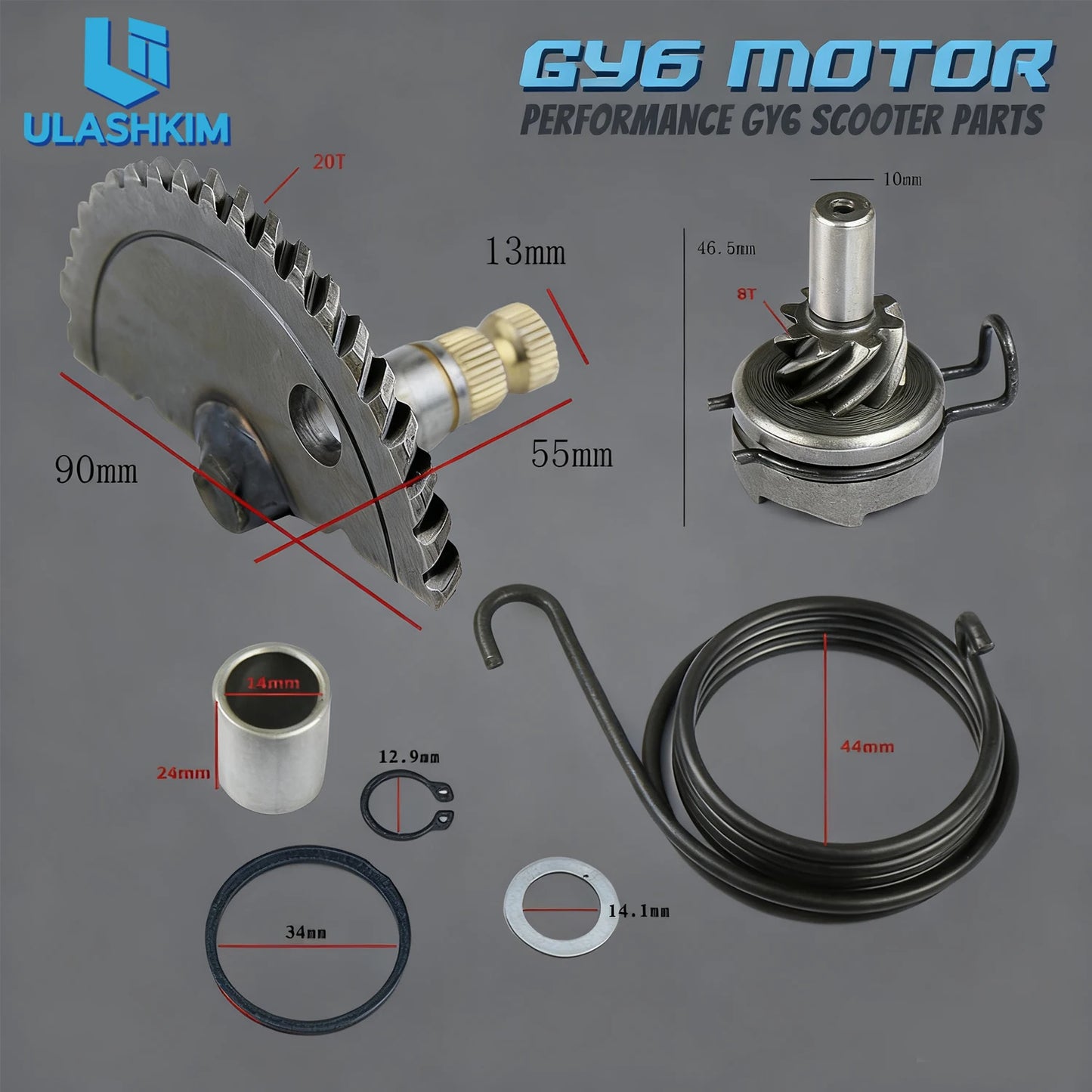 Scooter For GY6 50cc 80cc 139QMB 139QMA Scooter Moped starter shaft kit engine starter claw kit installation 350g