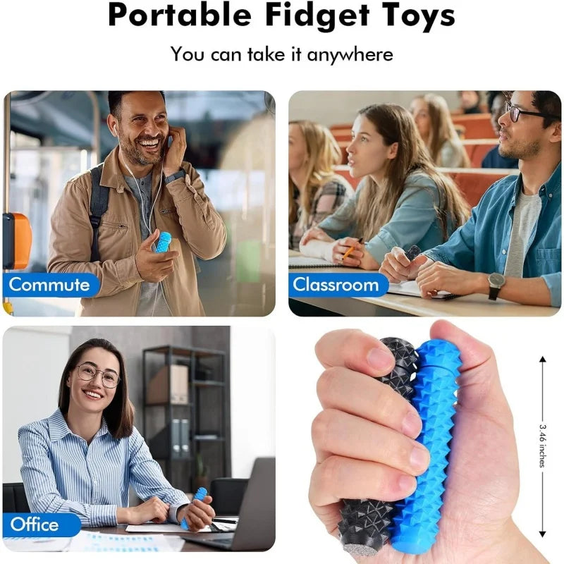 Pain Stim Fidget Toys Rotating Spiky Grippie for Anxiety Relief Sensory Toys for Autism ADHD Calming Classroom Desk Office