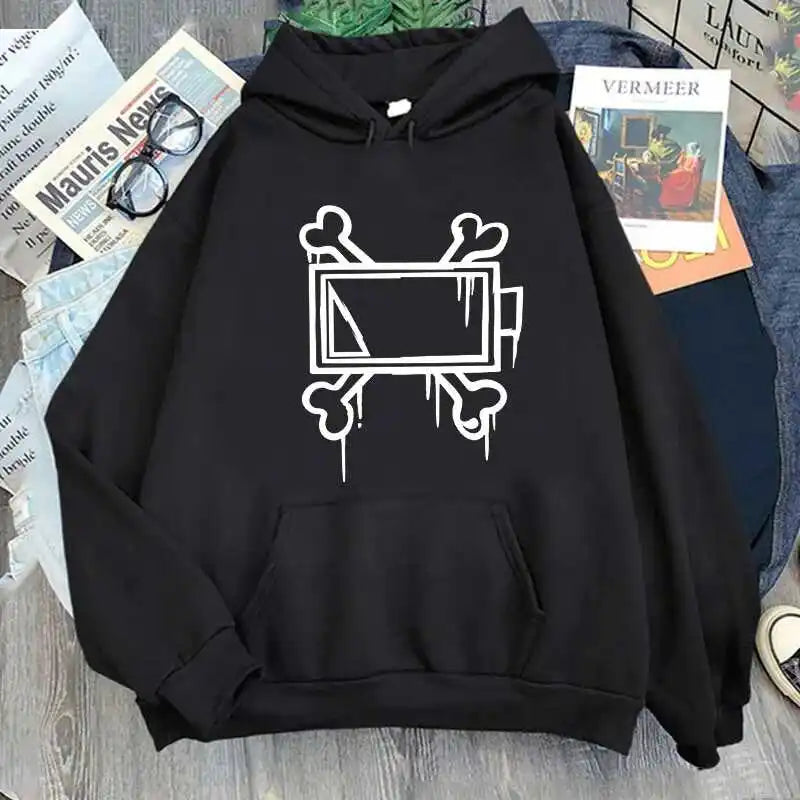 Graphic Print Fleece Hoodie - Unisex Casual Hooded Sweatshirt