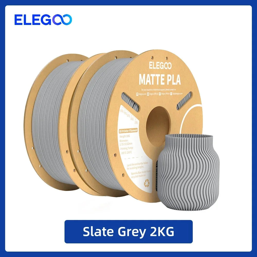ELEGOO Matte PLA Filament 1KG,1.75mm FDM 3D Printer Filament Dimensional Accuracy +/- 0.02mm, 1kg Carboard Spool (2.2lbs)