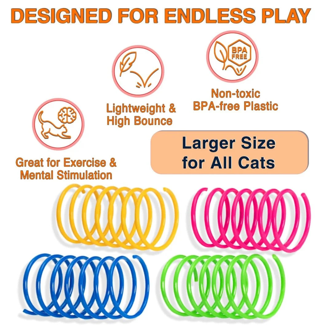 24-Piece Plastic Spiral Spring Cat Toy Set – photo 3