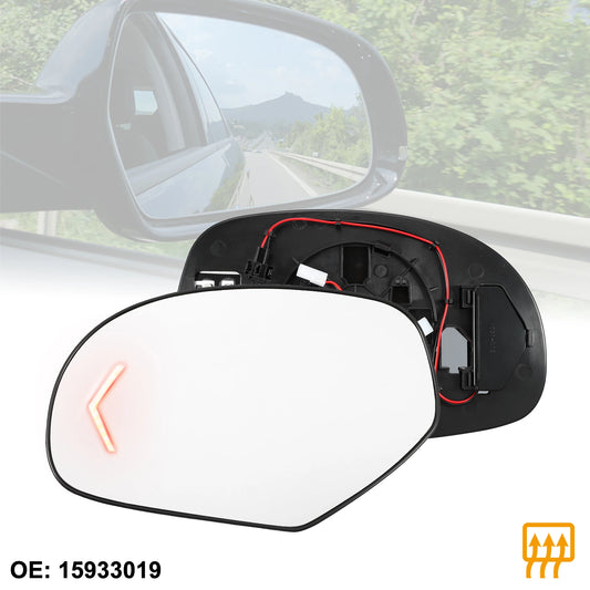 Heated Side Mirror Glass with Backing Plate — GMC Sierra 3500HD & Chevrolet Silverado (2007–2014)