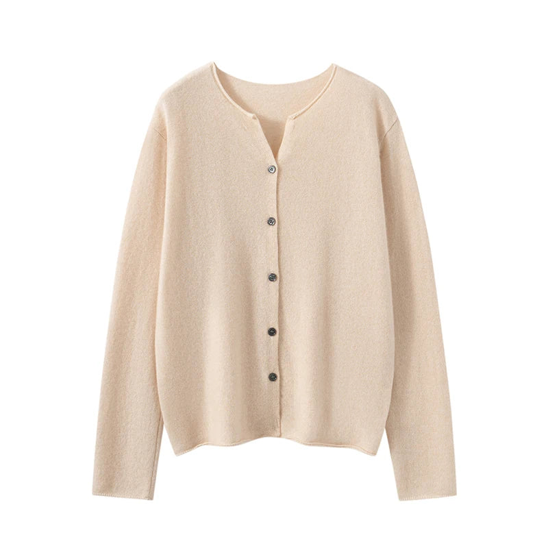 Women's Short Crew Neck Knit Cardigan - Soft Button Sweater Coat - photo 6