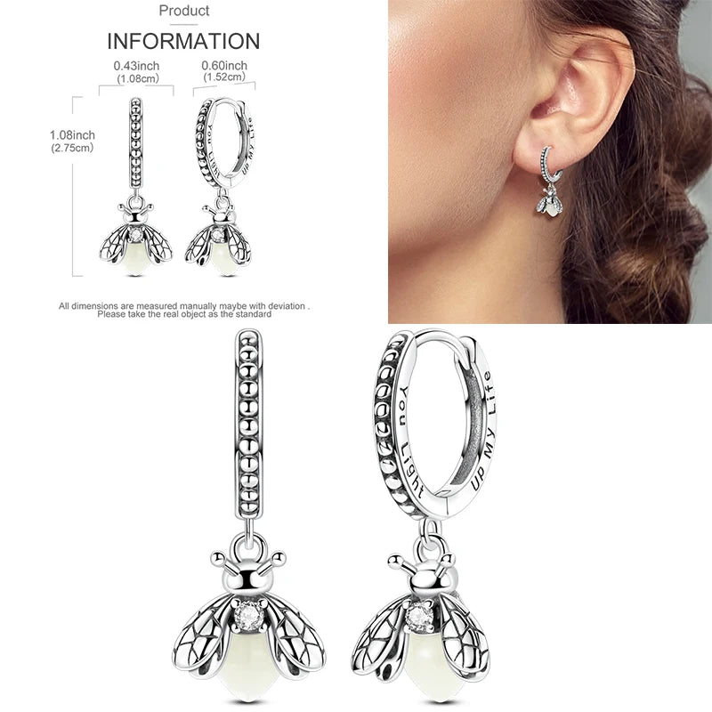 Sparkling Gold Woman Hoop Earrings 925 Sterling Silver Butterfly Colored Zirconium Earrings for Women Jewelry Anniversary Gift