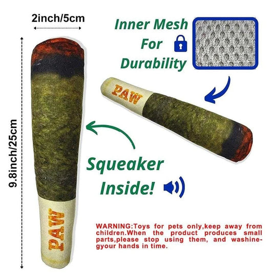 Squeaky Plush Cigar Dog Toy