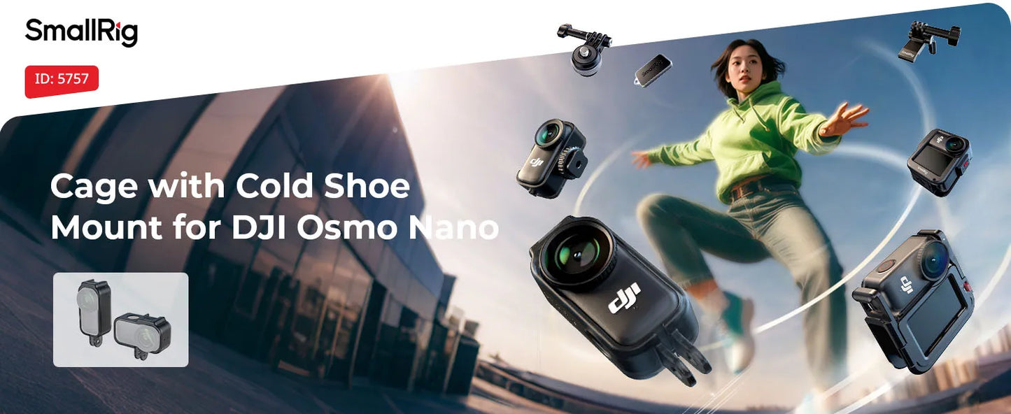 SmallRig Action Camera Nano Cage Kit – Vertical-to-Horizontal for DJI Osmo Nano | YouTube & TikTok (5757)