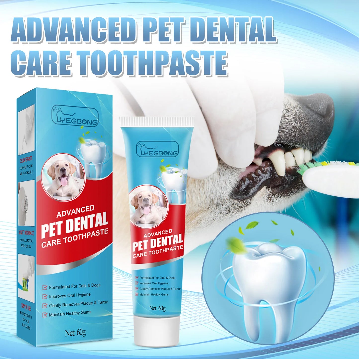 YEGBONG Pet Toothpaste – Edible Formula Tartar Control & Breath Freshener for Dogs & Cats | All Breeds Daily Use
