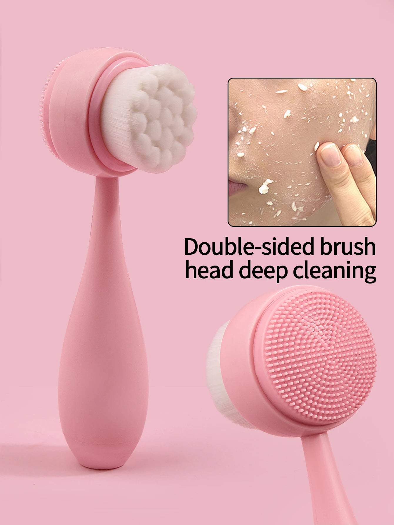 1PC Silicone Facial Cleansing Brush, Handheld Manual Cleansing Brush, Makeup Removal Cleansing Tool