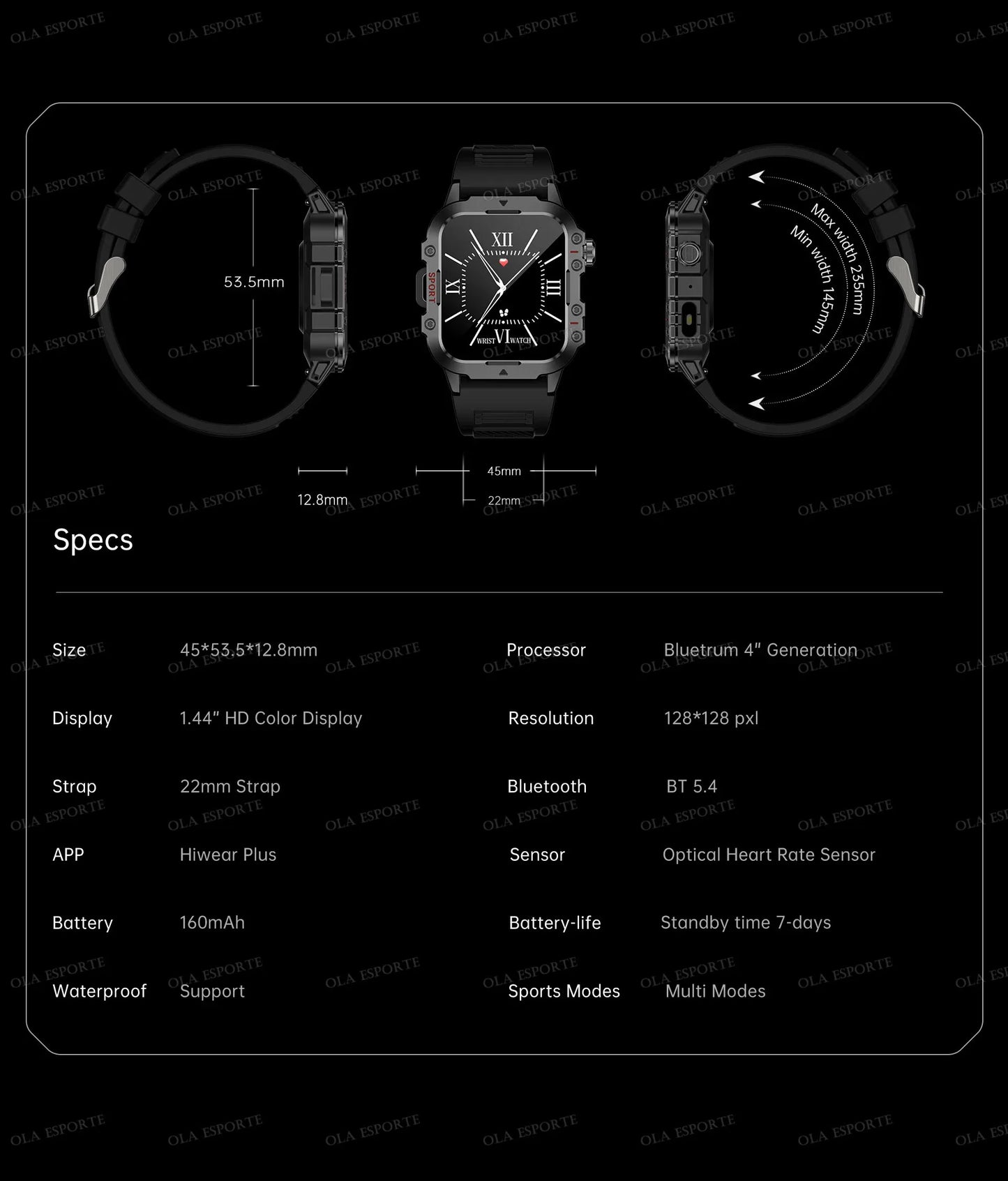 2026 Military Smart Watch – IP68 5ATM, 1.81" AMOLED, Bluetooth Call & Outdoor Fitness Tracker | Men