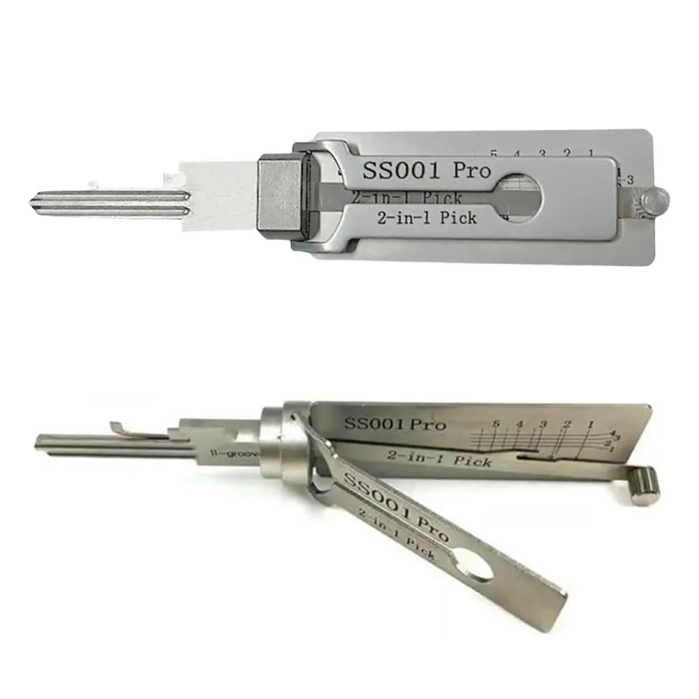 2-in-1 Stainless Steel Key Decoder Precision Hook And Pickup Hand Tool Lock Decoder Maintenance Repair Kit