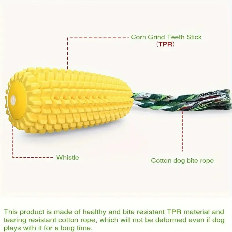 Corn Stick Squeaky Chew Toy - Tough Rubber Dog Toy – photo 5