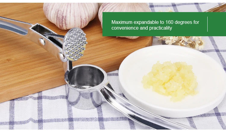 Stainless Steel Garlic Masher & Ginger Grinder – Manual Kitchen Extruder Tool | Vegetable Press