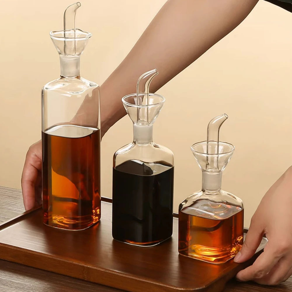 Glass Olive Oil Dispenser Bottle - Non-Drip Spout, 125-500ml - photo 5