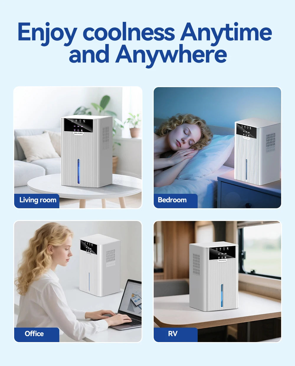 Portable Mini Dehumidifier 2.2L Water Tank for Living Room Bedroom Indoor Home Use - Efficient Air Moisture Absorber
