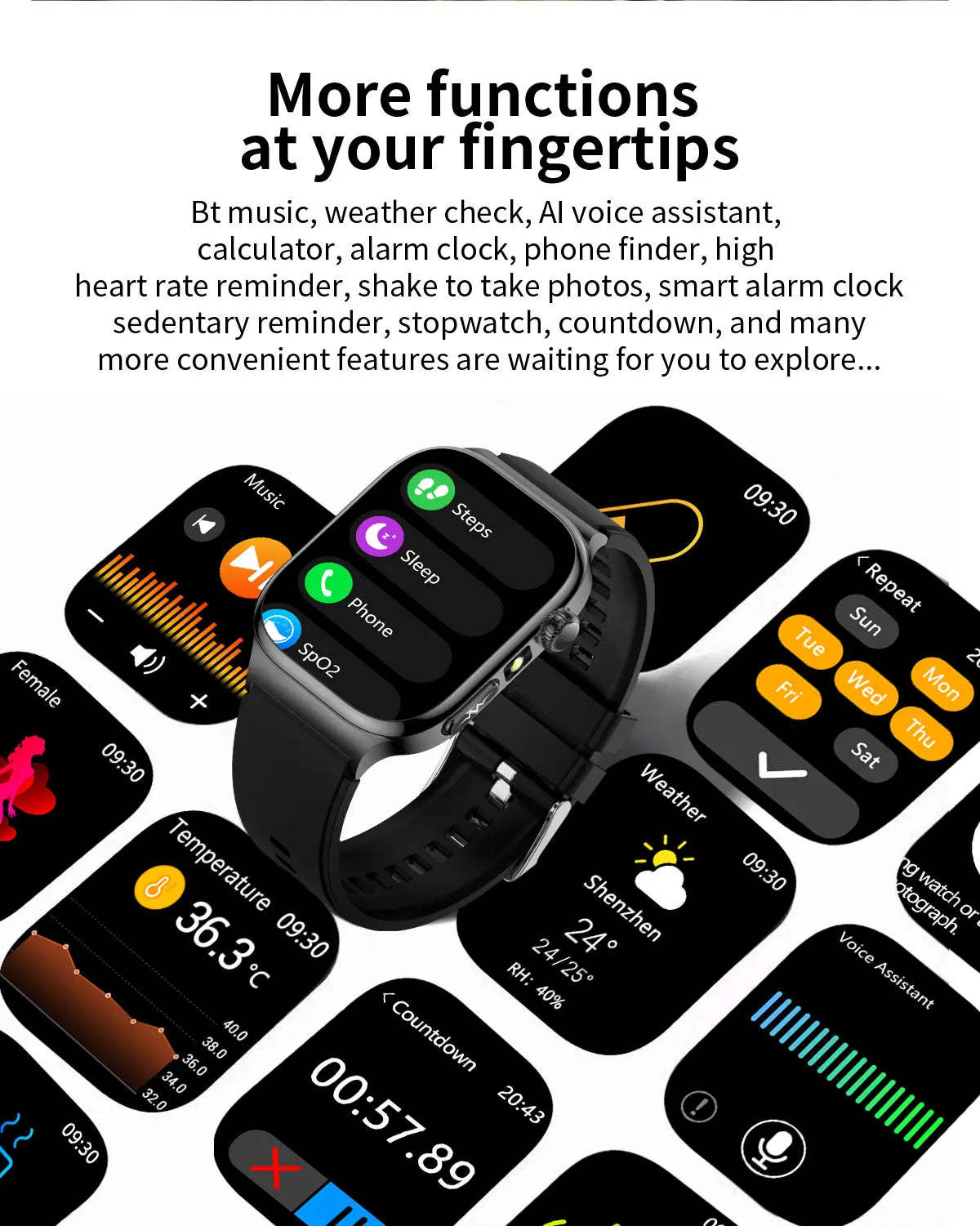 2026 Five-Organ Health Smart Watch – Body Fat, Uric Acid, ECG, Blood Pressure & Bluetooth Call | Men & Women