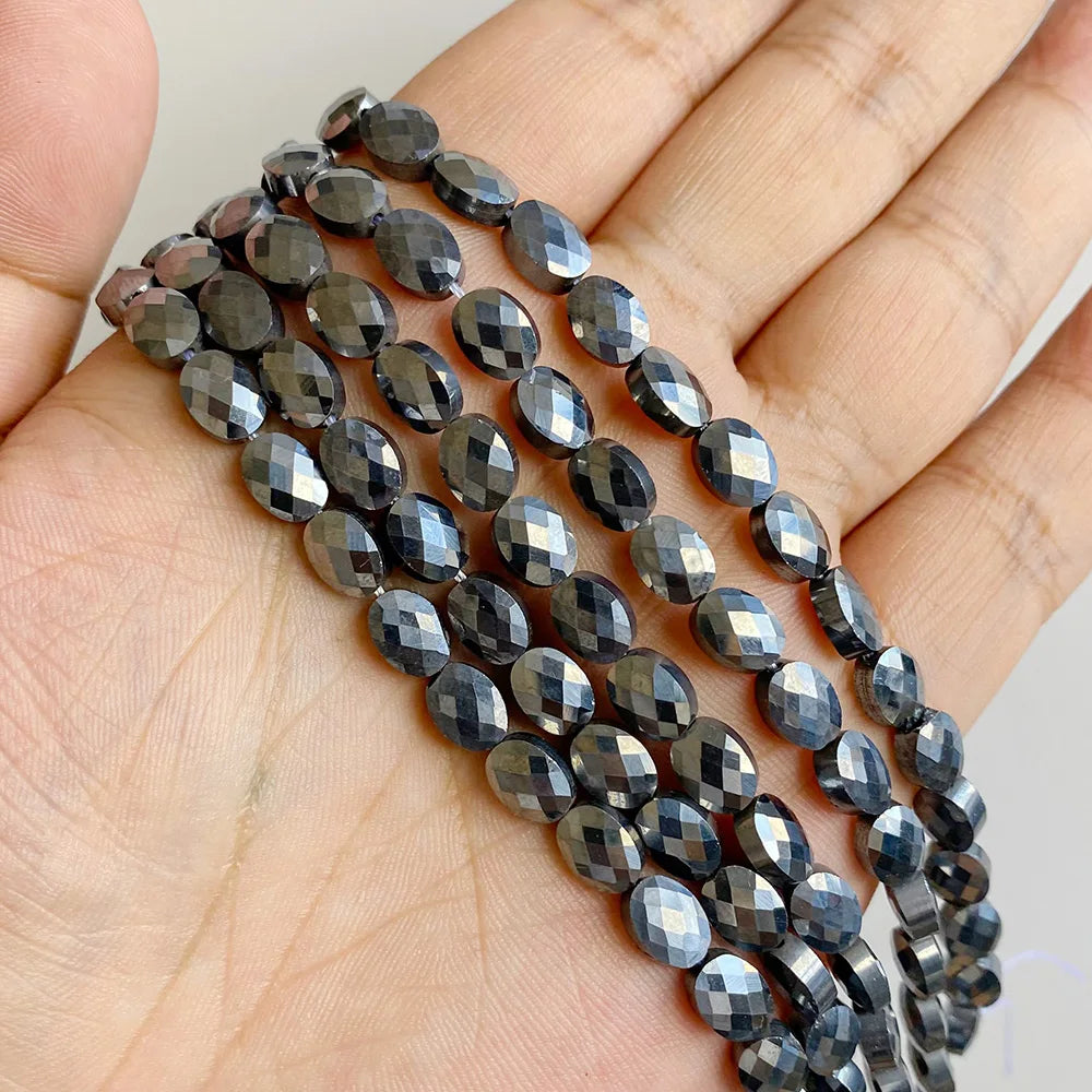 Healing Faceted Gems Beads Oval Shape Natural Crystal Jaspers Stone Loose Beads For Jewelry Making Necklace DIY Bracelet 6x8mm