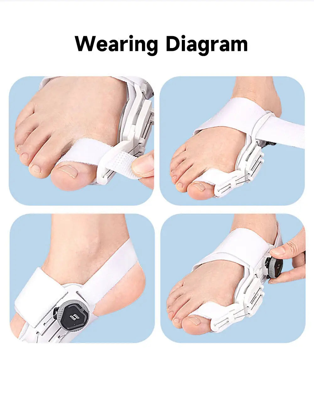 Toe Straightener Bunion Corrector Unisex Valgus Adjustable Toe Corrector Rotatable Separator Splint Braces for Left Right Foot