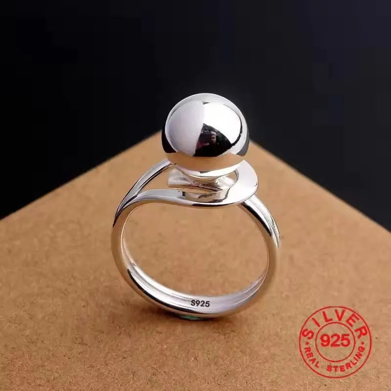 PANJBJ 925 Sterling Silver Hollow Out Rings For Women Three Layered Cross Punk Irregular Vintage Jewelry Gift Dropshipping