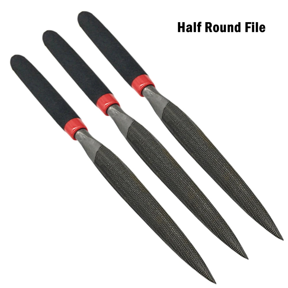 Small Steel Needle Files Set – Flat, Round & Half-Round Files for Metal, Glass, Stone & Woodworking