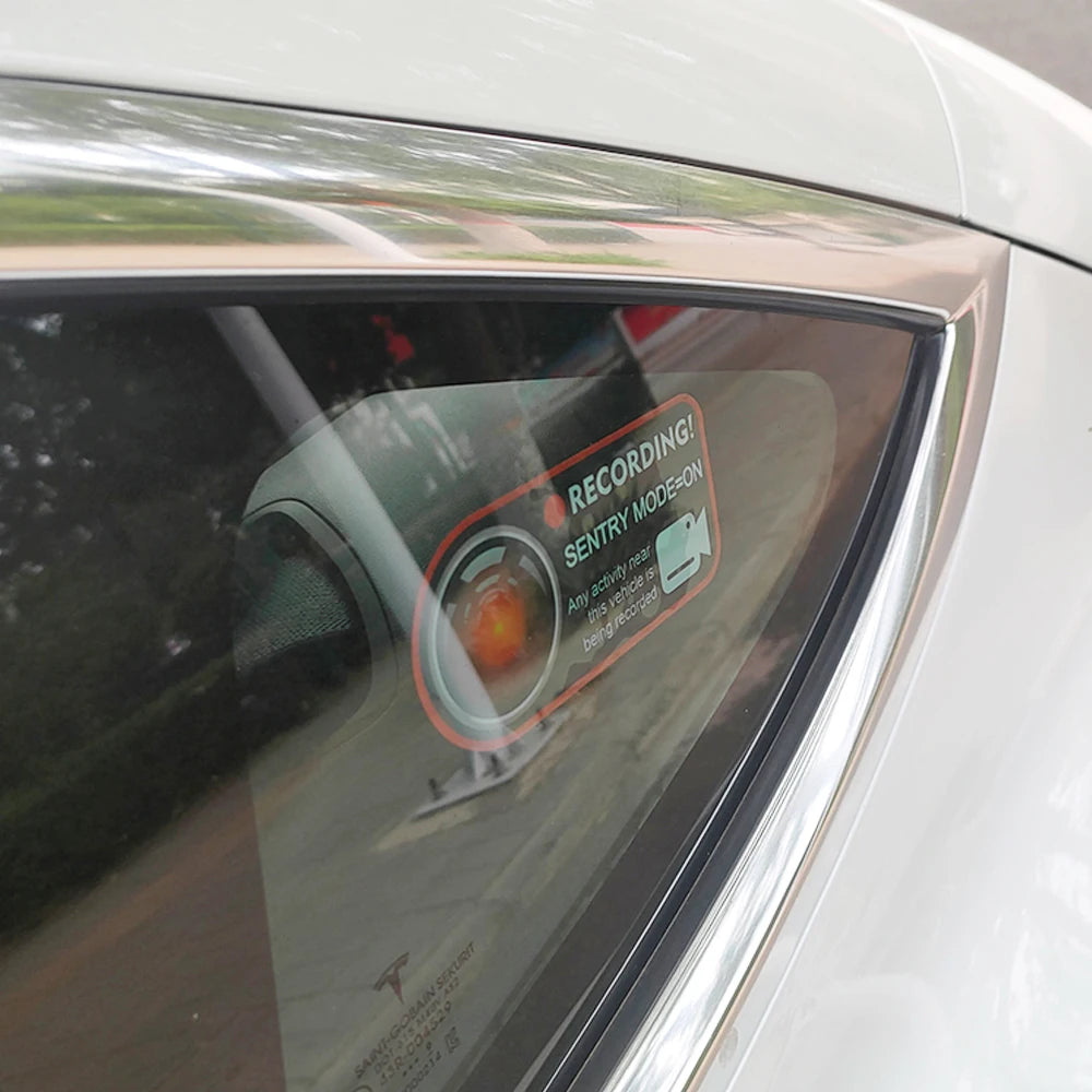 Car Window Sticker Recorder Logo Decal for Tesla BMW Benz Hyundai Honda Toyota Lexus Ford Kia Renault Peugeot Audi Accessories