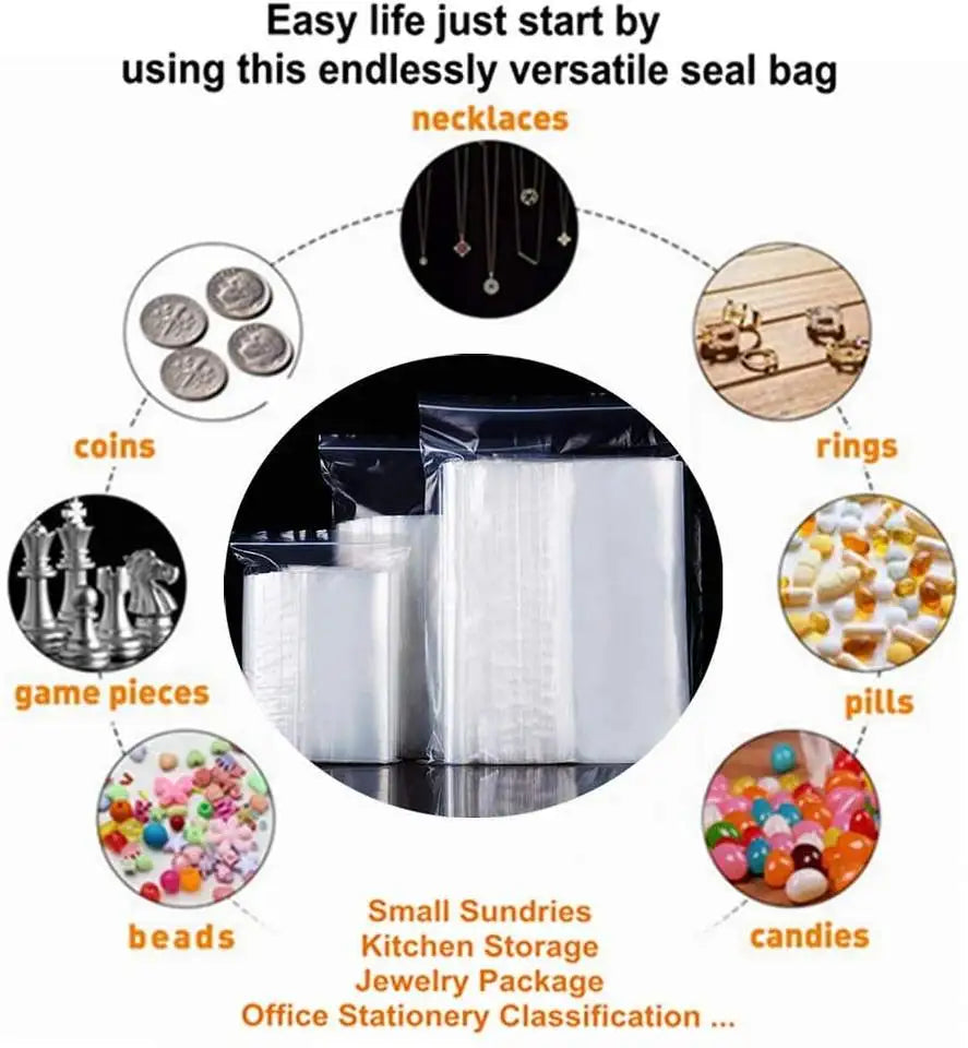 Thicken Clear Zipper Sealed Bags – Heavy-Duty Reclosable Plastic Storage Pouches for Jewelry, Food & Small Parts | Wholesale