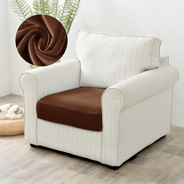 Velvet Sofa Covers for Living Room Elastic Plush Sofa Seat Cushion Cover Soft Couch Slipcover Furniture Protector for Home