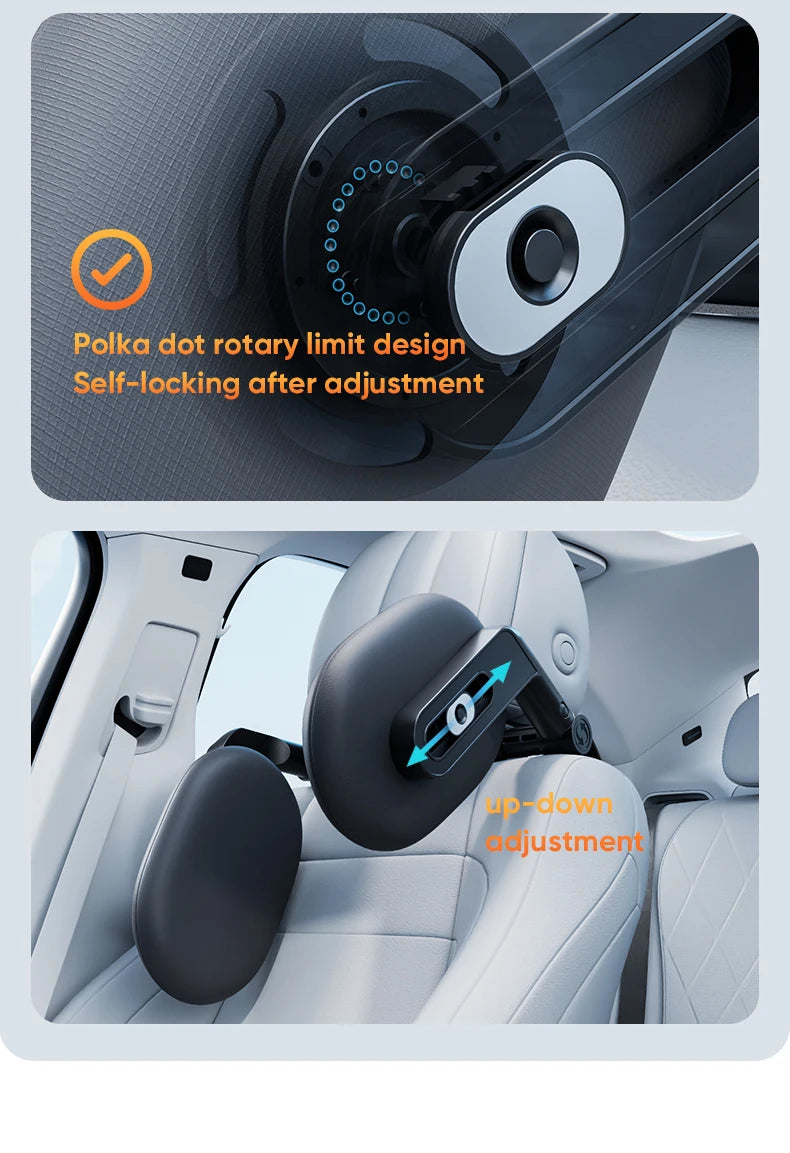 360° Adjustable Memory Foam Car Headrest Pillow Ice-silk Fabric Kids Adult Car Travel Head Neck Support Relieve Fatigue