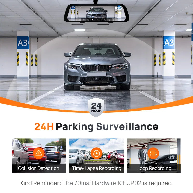 70mai S500 9.35" 1944P Rearview Dash Cam with Touch Screen