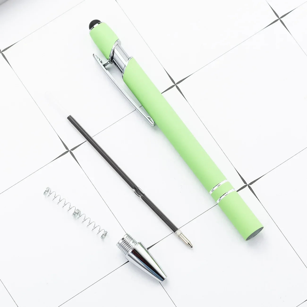 20-200 Pcs Custom Logo Metal Ballpoint Pen Text Engraving Touch Screen Advertising Pen Office School Private Customization Gift