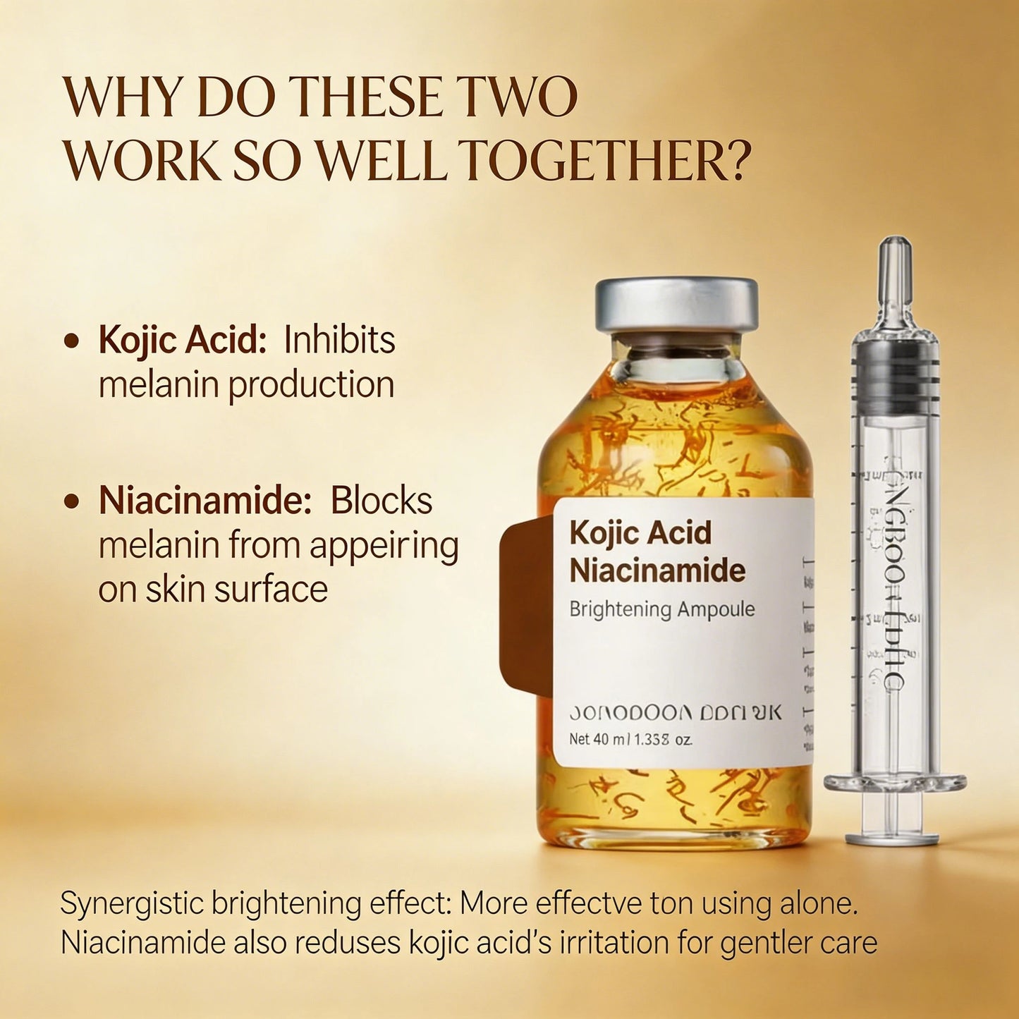 Kojic Acid Niacinamide Whitening Serum Dark Spot Remover Brightening Cream Freckle Mask Fade Acne Scars Melasma Dull Skin
