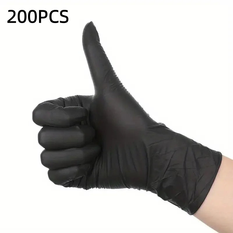 Black Nitrile Disposable Gloves – Powder-Free, Latex-Free, Touchscreen Compatible | 20 / 100 / 200 Pack