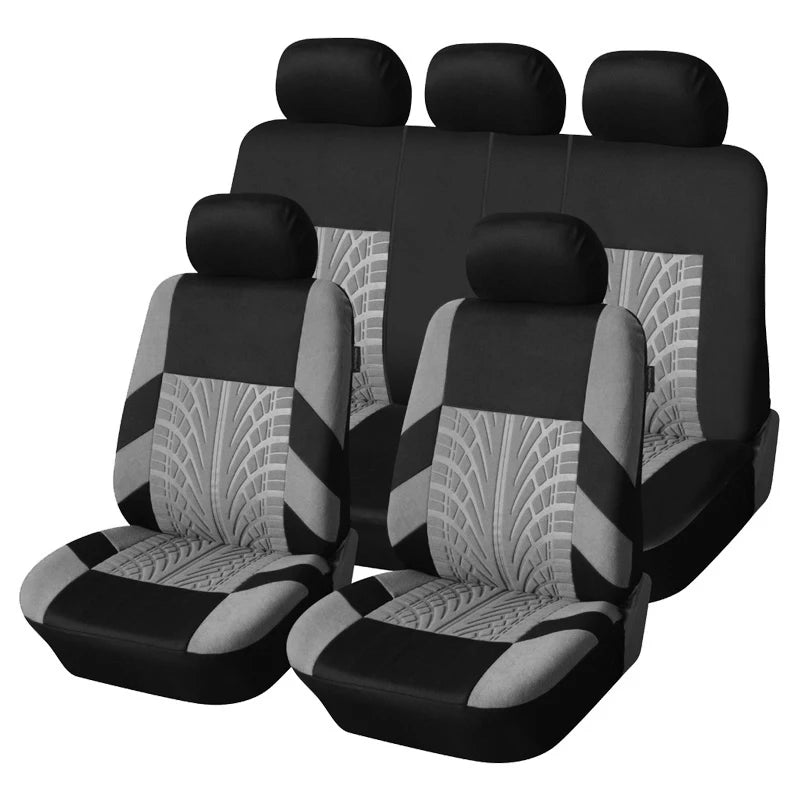 Universal Car Seat Covers 5 Pc Set with Tire Track Detail