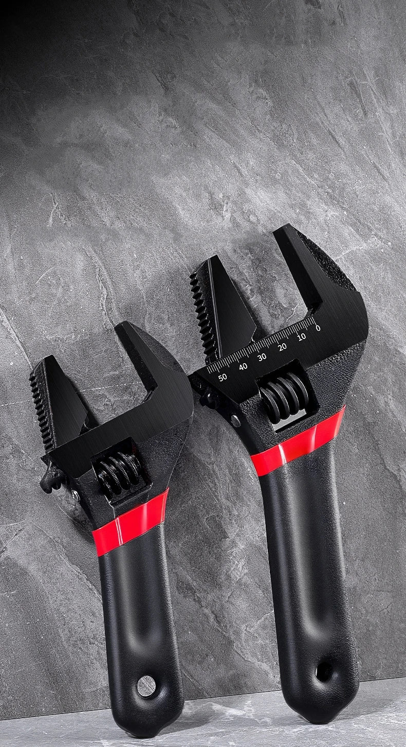 1 Pcs 6/8” Short Handle Adjustable Wrench Oversized Open Bathroom Wrench Mini Small Board Large-diameter Adjustable Short Handle