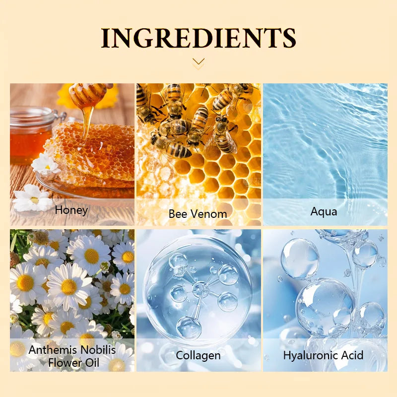 60Pcs Bee Venom Eye Mask (Including Honey, Glycerin and Collagen), Moisturizing and Firming Eye Patch Skin Care Products to Remove Dark Circles and Eye Bags