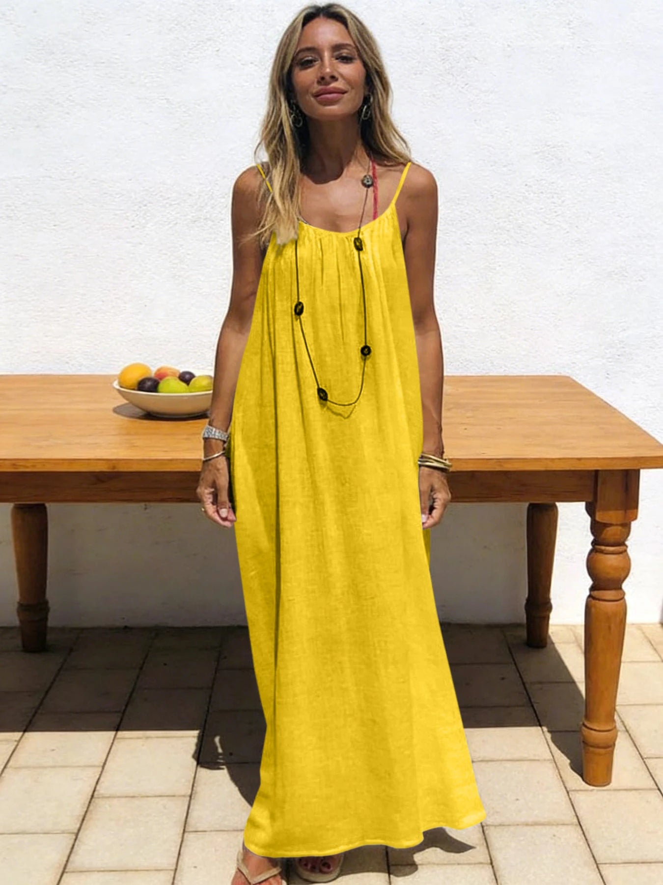 Women's Strapless Backless Maxi Lounge Dress — Loose Comfy Sleep Dress