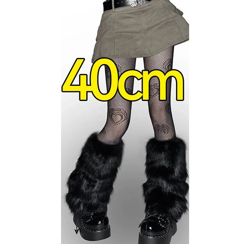Women's Faux Fur Leg Warmers, Knee Length