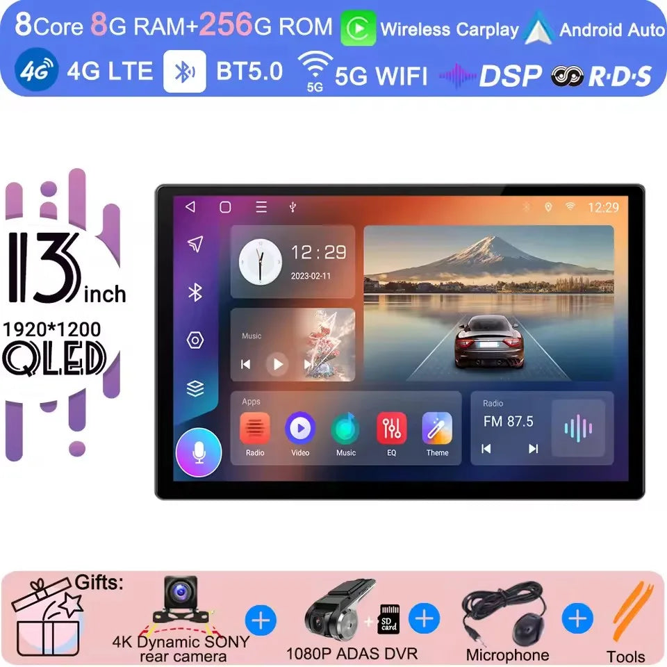 13 inch Android 15 Carplay Auto Car Radio Multimedia For  Chevrolet Silverado 3 GMTK2 2014 2015 2016  2017 2018 Autoradio