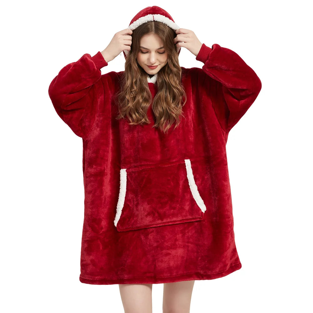 Oversized Sherpa Blanket Hoodie - Wearable Flannel Blanket - photo 10