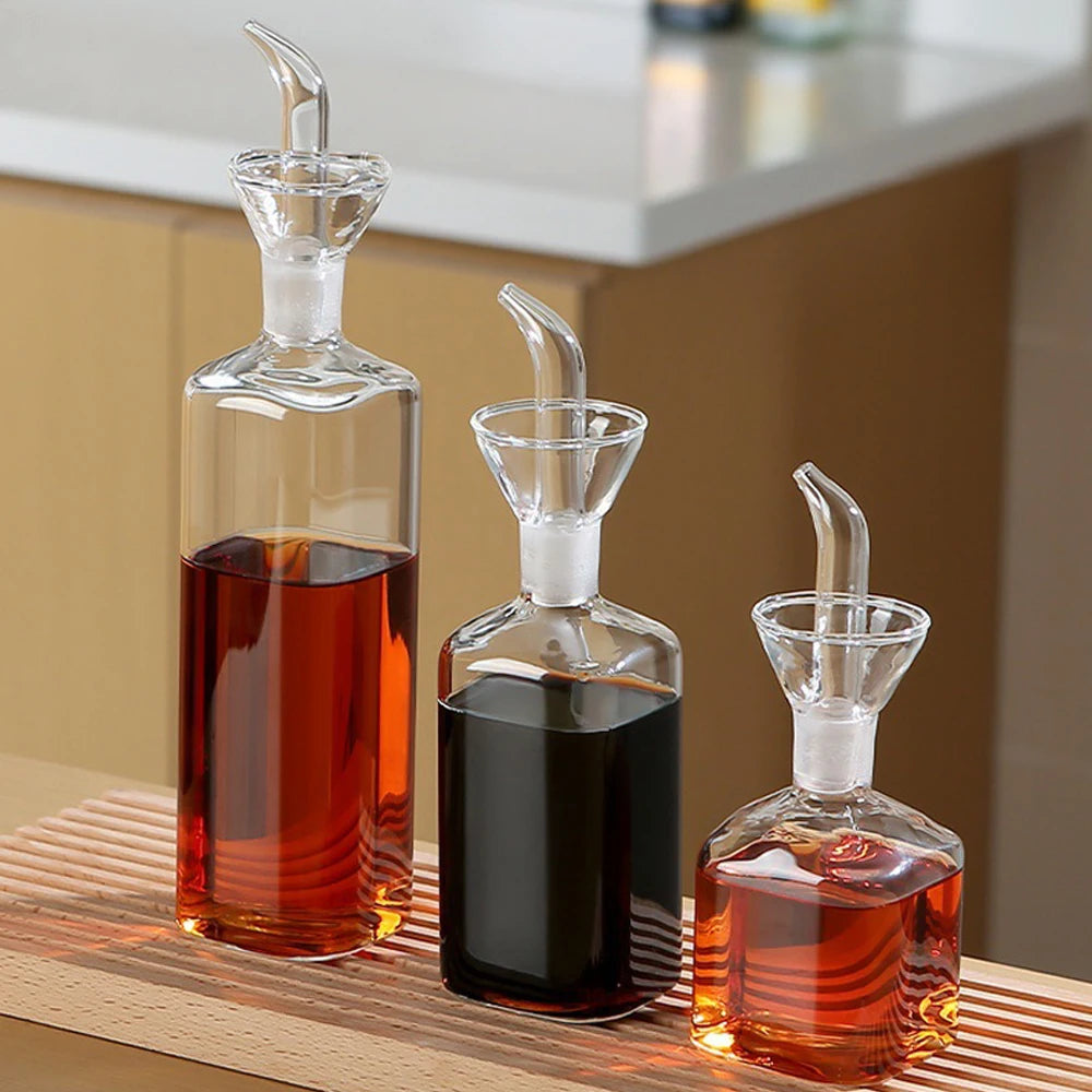 Glass Olive Oil Dispenser Bottle - Non-Drip Spout, 125-500ml