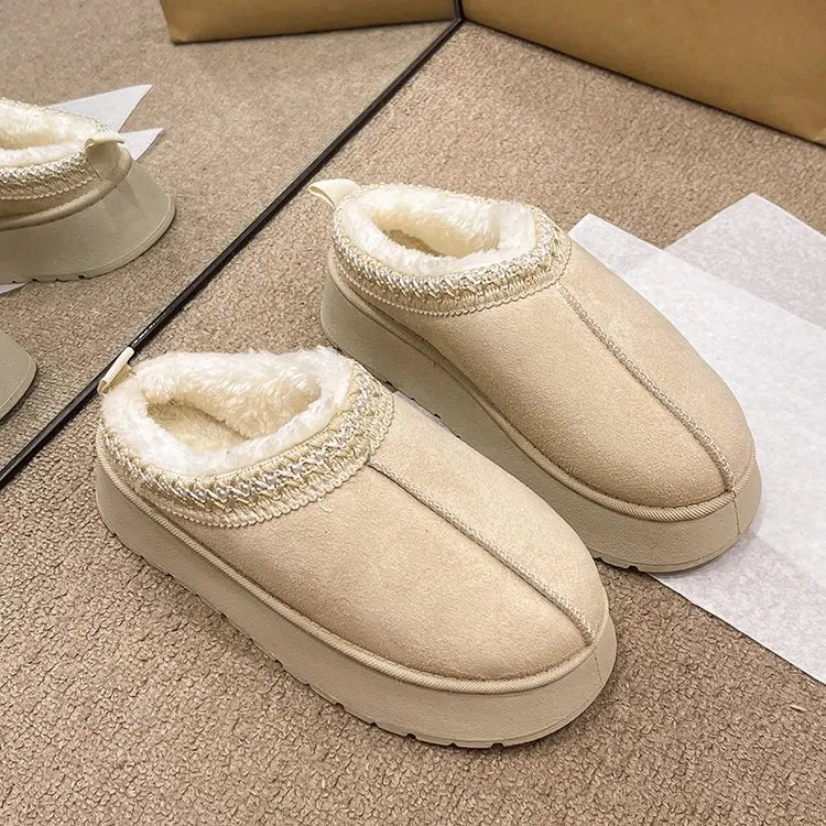 Women's Plush Lined Ankle Snow Boots - Thick Sole Winter Boots - photo 8