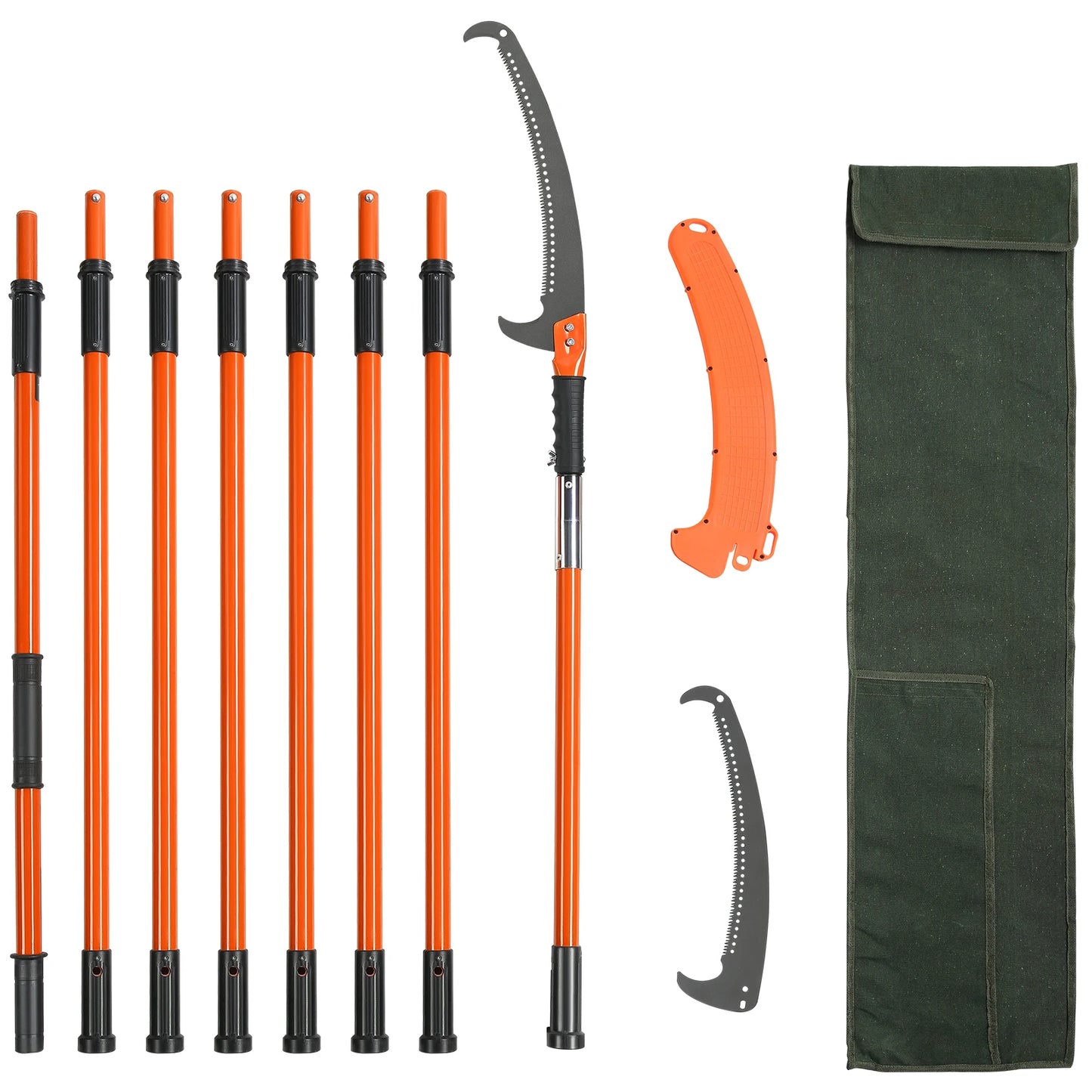 SucceBuy Manual Pole Saw – Extendable Tree Pruner with Sharp Steel Blade & Lightweight Aluminum Handle