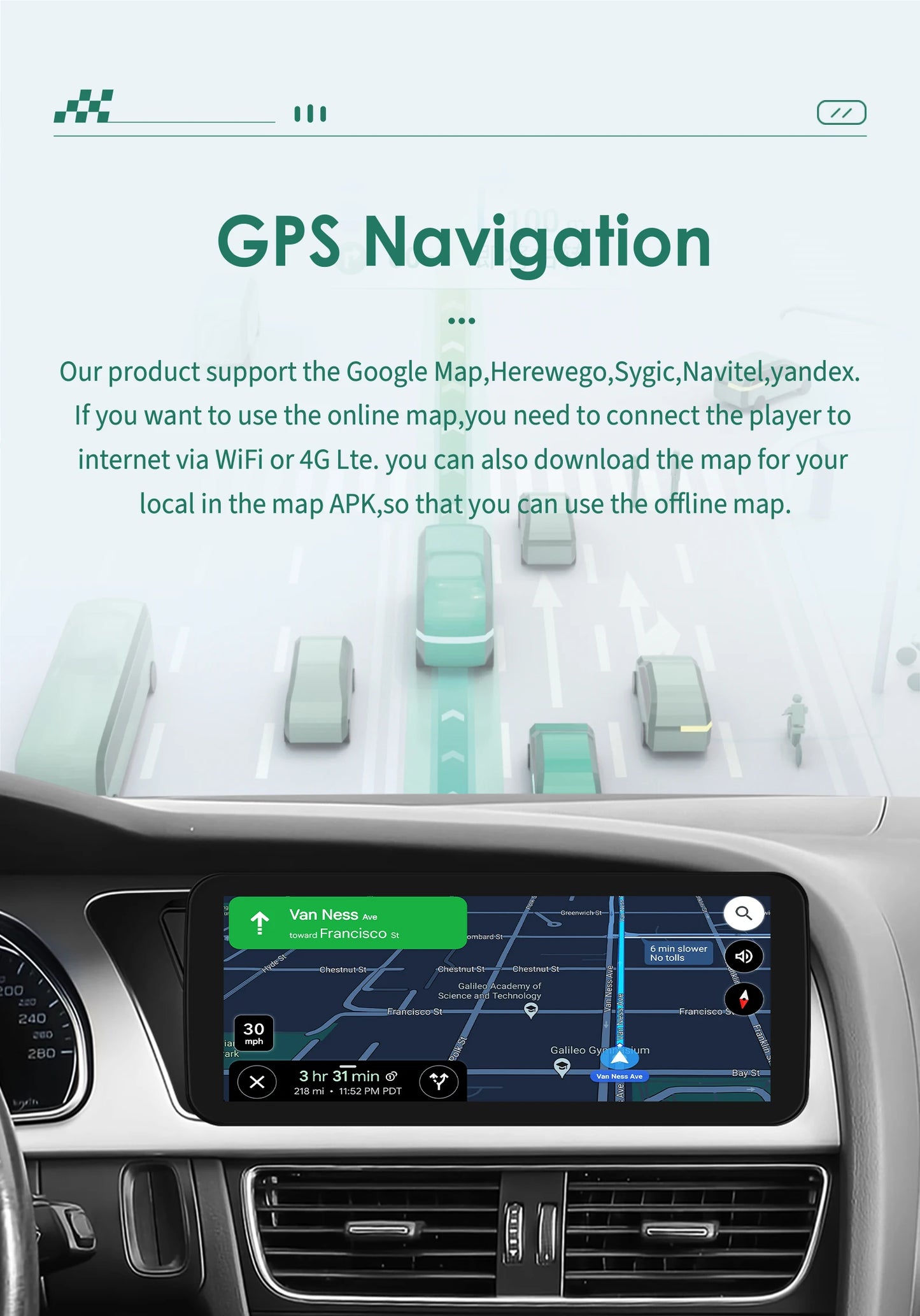 Android Car Stereo for Mercedes-Benz E-Class C207 W207 A207 (NTG 4.0/4.5/5.0) — CarPlay, Android Auto, GPS