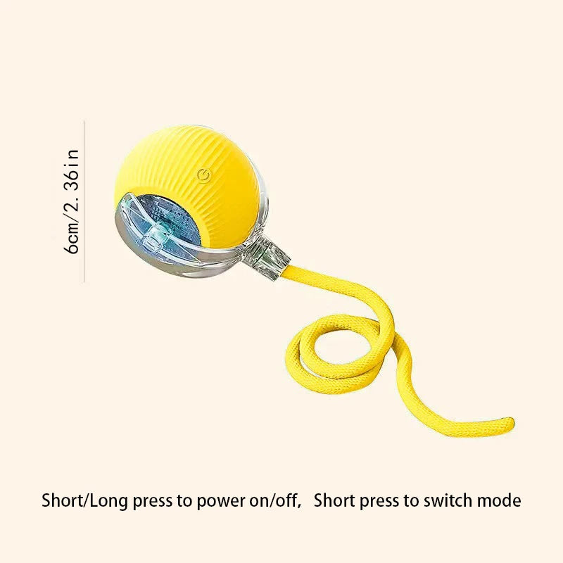 Smart Electric Rolling Cat Toy Ball – USB Rechargeable Automatic Interactive Teaser | Moving Bouncing Ball for Cats