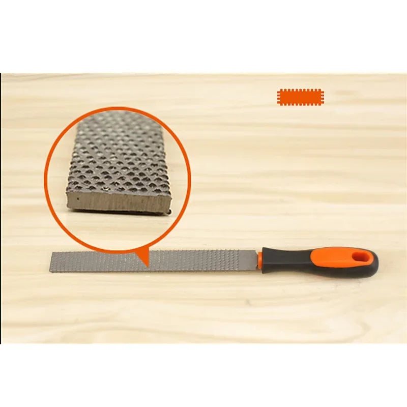 8" Wood Rasp Files Coarse-Teeth Woodworking Filing Round Flat Half-Round File