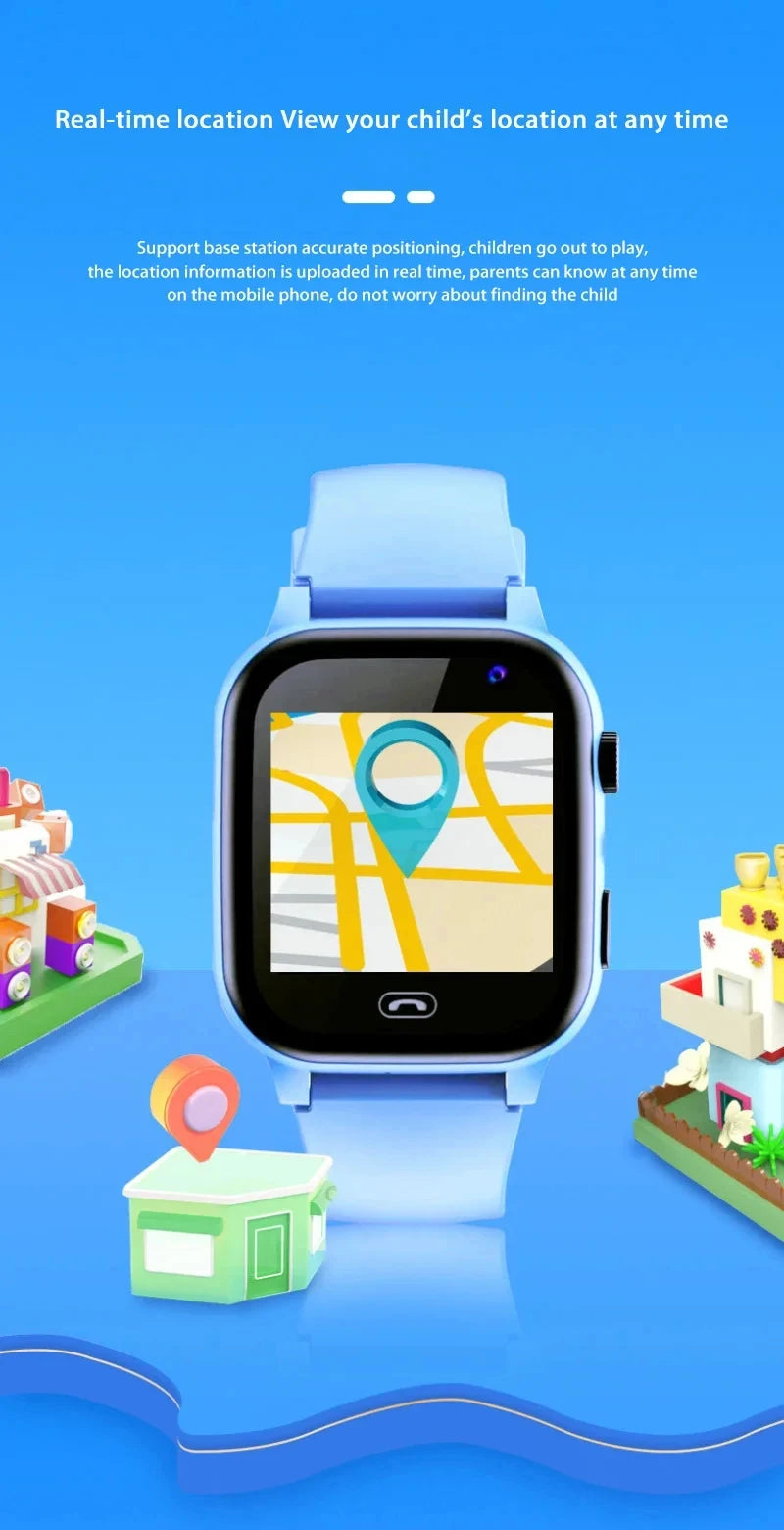 2026 Lenovo Kids Smart Watch SOS GPS Location Tracke Sim Card Call Child SmartWatch Camera Waterproof Watch Gift For Ios Android